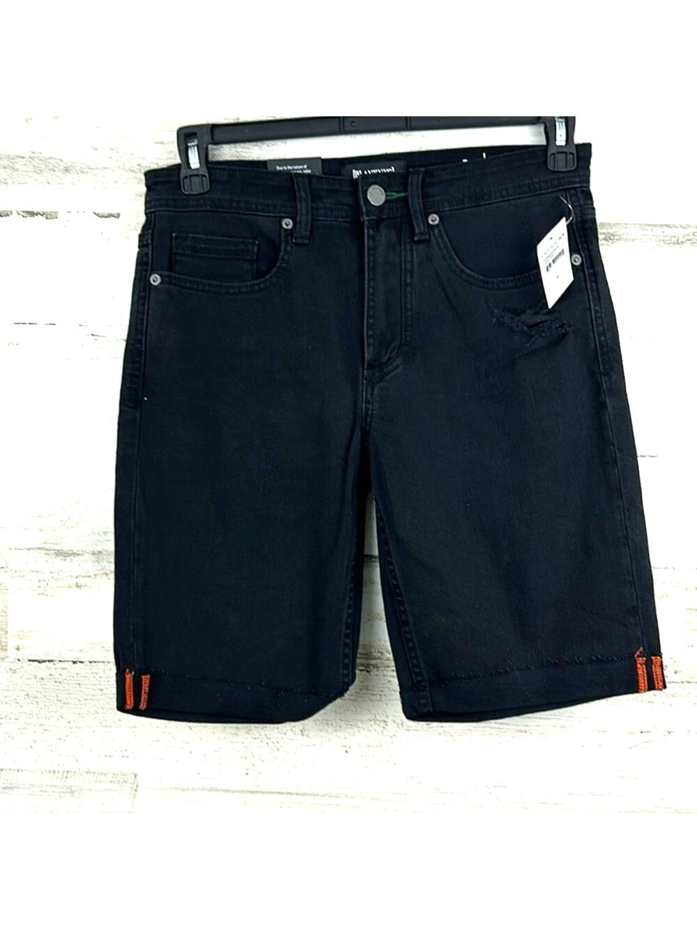 Blank NYC Mens 30 Horatio Black 10" Denim Casual Skinny Fit Jean Shorts NWT